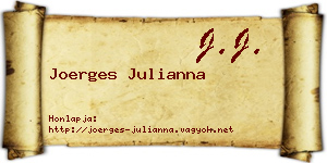 Joerges Julianna névjegykártya